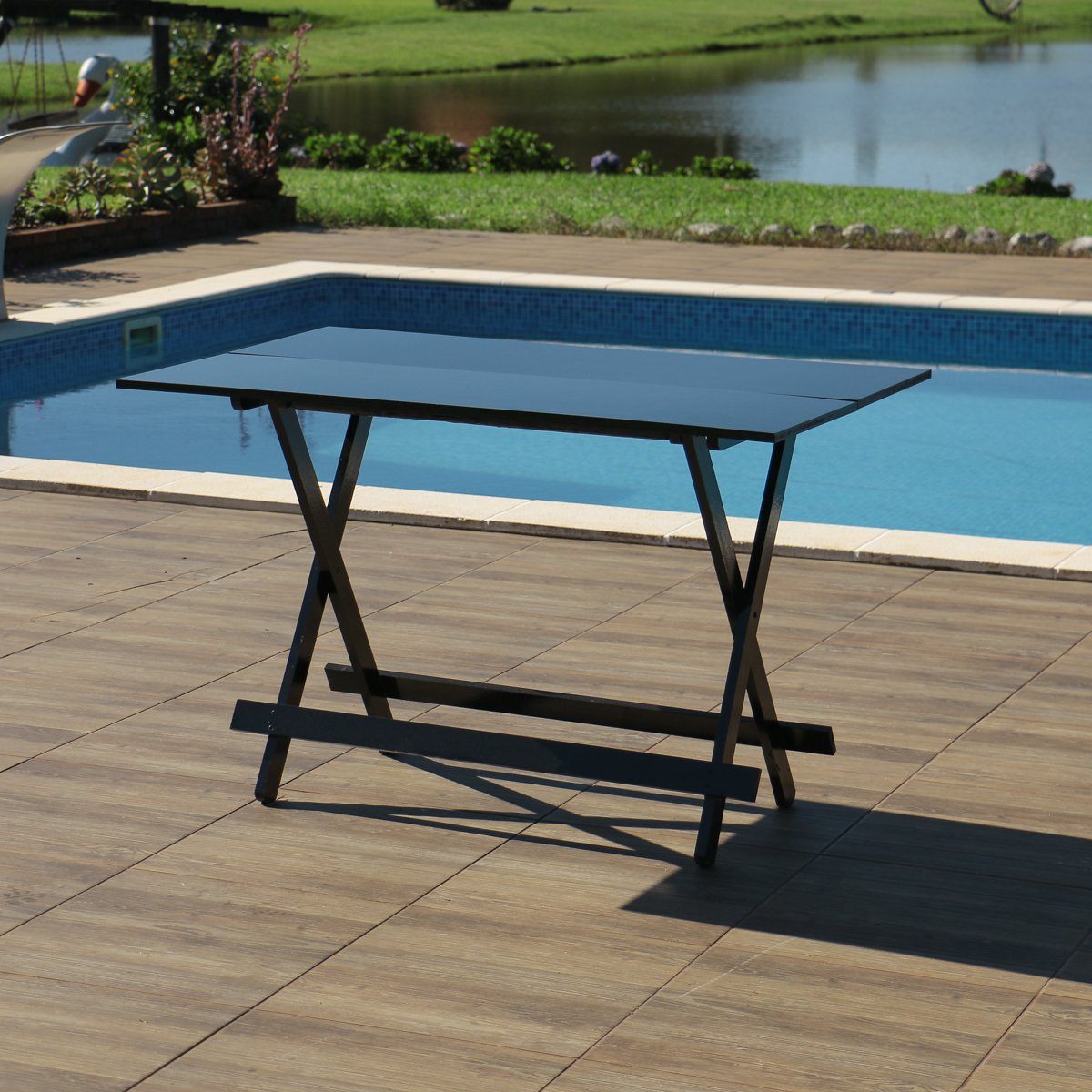 Mesa Dobrável 120 x 70 Móveis Britz - Preto